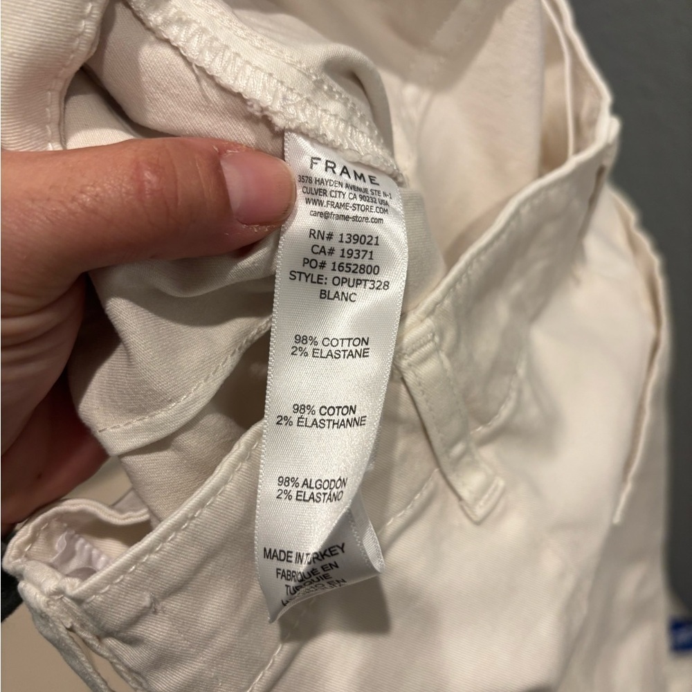 Frame Pants Womens 28 Oversized Pocket Utility In Blanc Cream Baggy Cropped - Picture 7 of 8